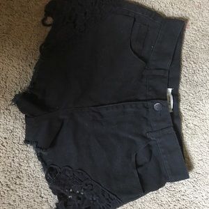 Black jean shorts